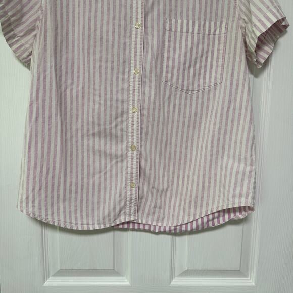 BDG Urban Outfitters Women's Pink Striped Button Up Shirt Size Large - Picture 3 of 9